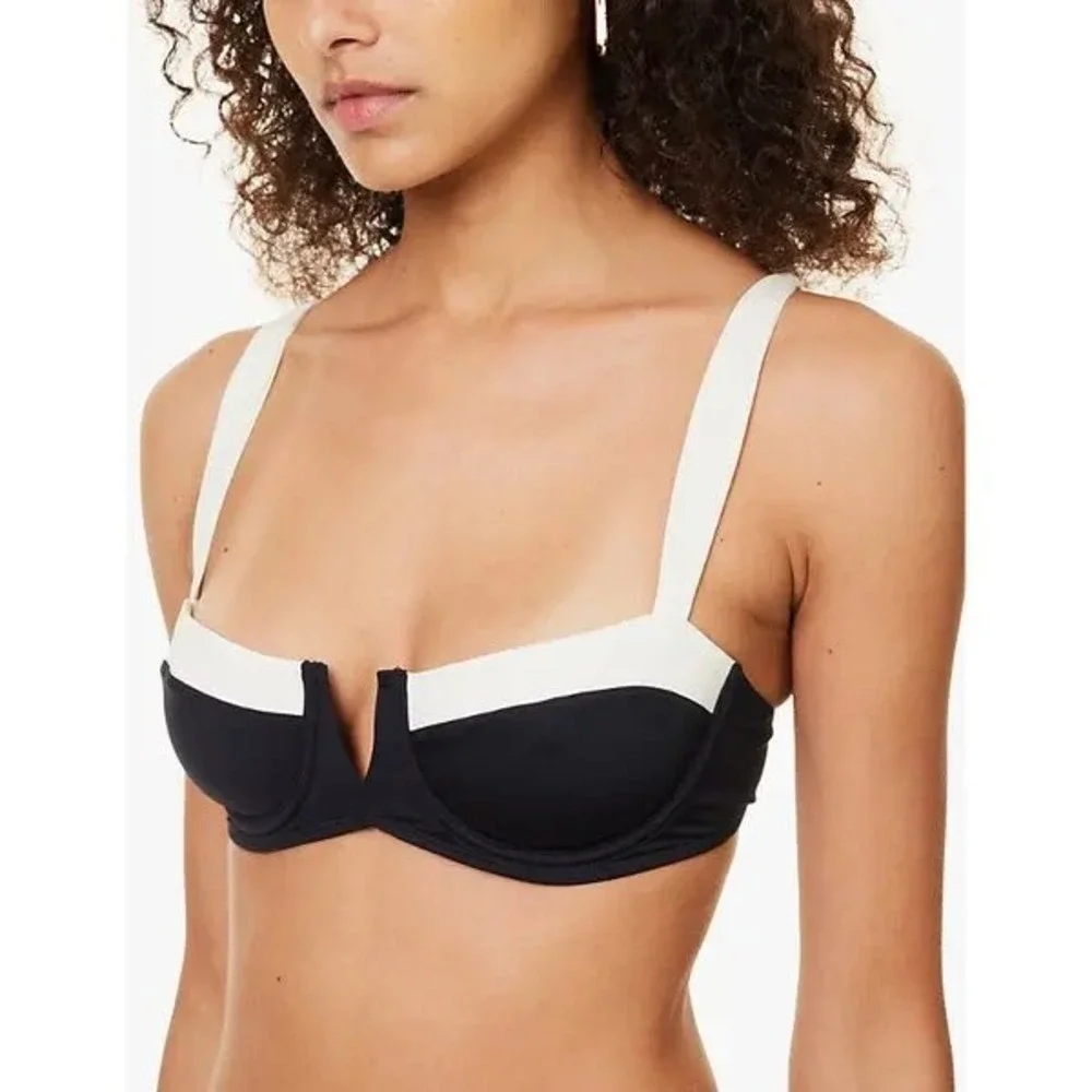 Monday Swimwear Clovelly Top Black Ivory Small New With Tags